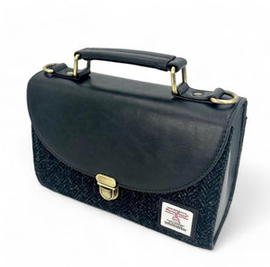 Harris Tweed and Vegan Leather Handbag Charcoal Creative Irish Gift