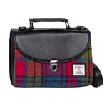 Harris Tweed and Vegan Leather Handbag Green Purple Creative Irish Gift