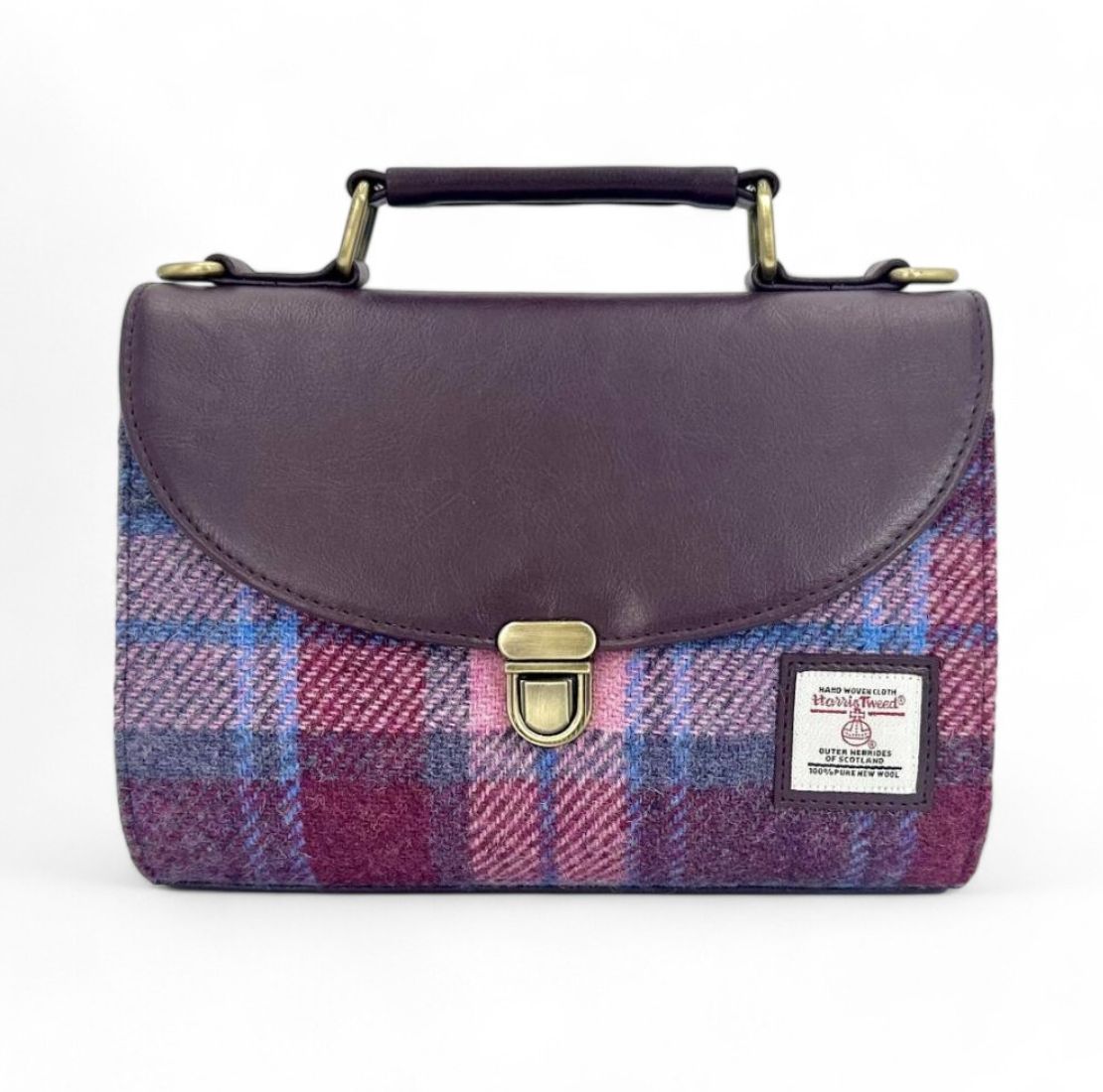 Harris Tweed and Vegan Leather Handbag Pink Creative Irish Gift