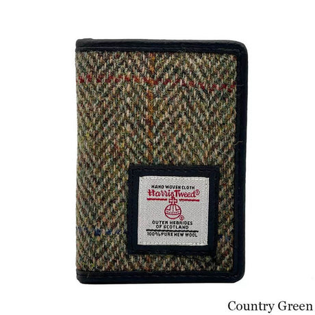 MCS-CB3049-C001T Harris Tweed Bi-fold Card Holder, Country Green Creative Irish gift