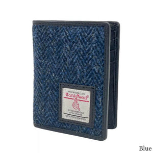 MCS-CB3049-SP516 Scottish Harris Tweed Bi-Fold Card Holder, Blue Creative Irish gift