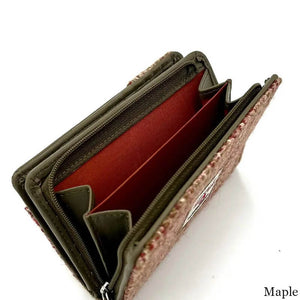MCS-CB5004-1813A1 Women's Genuine Harris Tweed Zip Wallet, Maple Creative Irish gift.