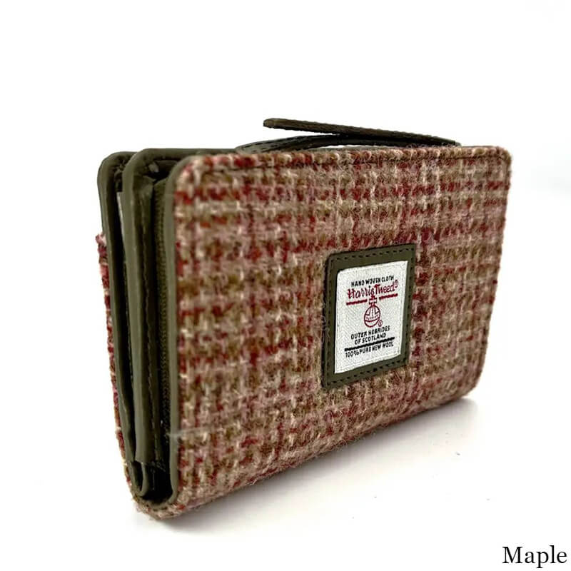 MCS-CB5004-1813A1 Women's Genuine Harris Tweed Zip Wallet, Maple Side Creative Irish gift