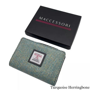 MCS-CB5004-1904B2 Women's Genuine Harris Tweed Zip Wallet, Turquoise Box Creative Irish gift