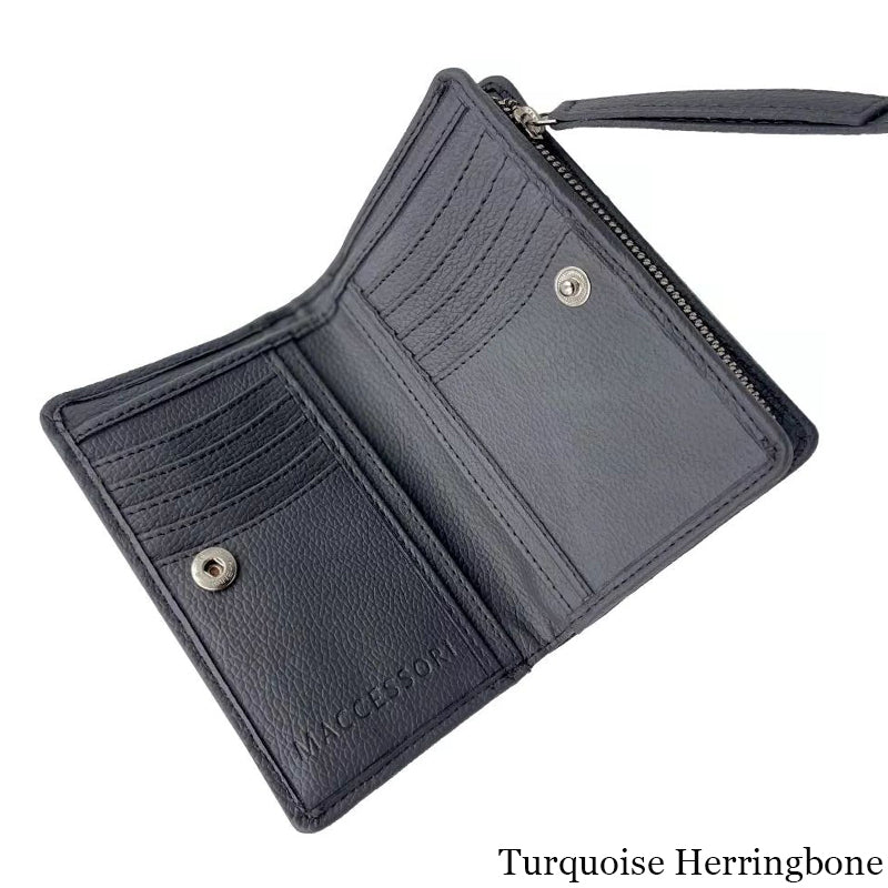 MCS-CB5004-1904B2 Women's Genuine Harris Tweed Zip Wallet, Turquoise Creative Irish gift