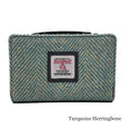 MCS-CB5004-1904B2 Women's Genuine Harris Tweed Zip Wallet, Turquoise Front Creative Irish gift