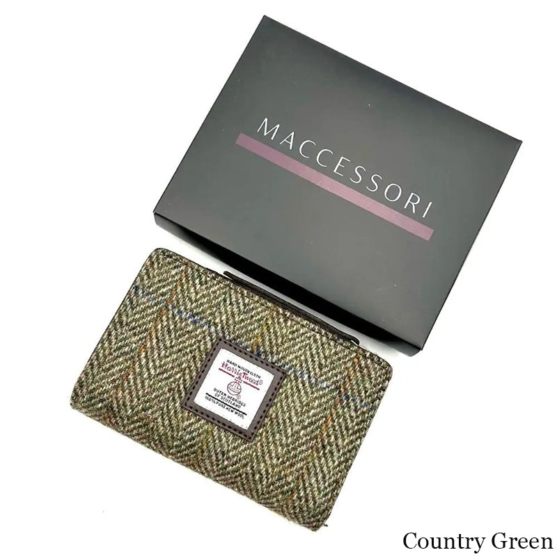 MCS-CB5004-C001T Women's Genuine Harris Tweed Zip Wallet, Country Green Box Creative Irish gift