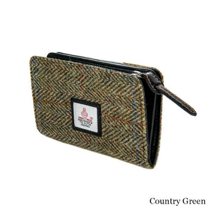 MCS-CB5004-C001T Women's Genuine Harris Tweed Zip Wallet, Country Green Creative Irish gift.com