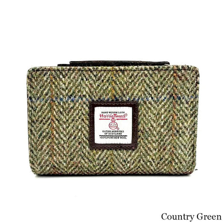 MCS-CB5004-C001T Women's Genuine Harris Tweed Zip Wallet, Country Green Creative Irish gift