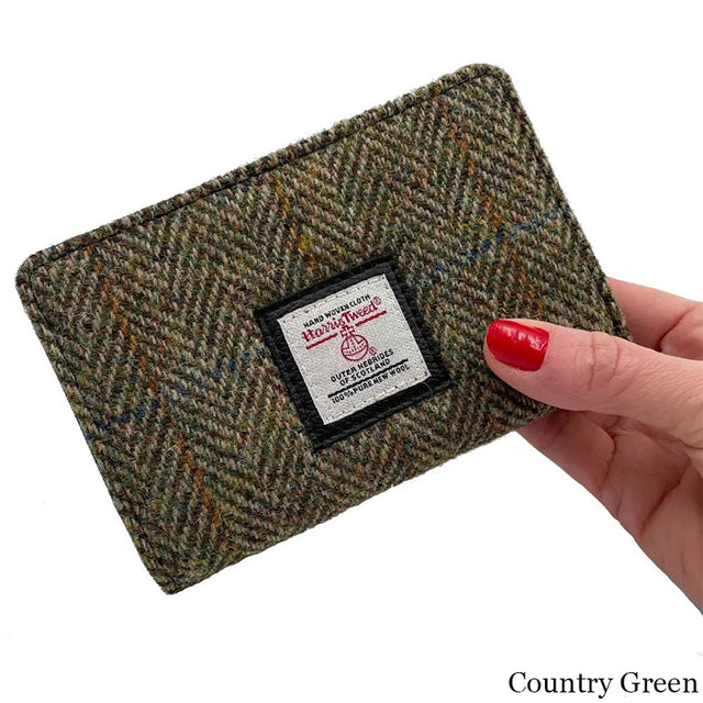 MCS-CB5004-C001T Women's Genuine Harris Tweed Zip Wallet, Country Green Front Creative Irish gift