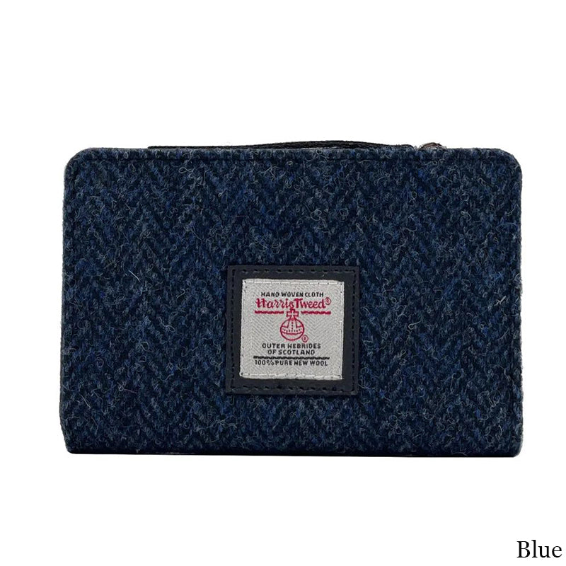 MCS-CB5004-SP516 Women's Genuine Harris Tweed Zip Wallet, Navy Creative Irish gift