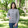 Women's Aran Knit Button Cardigan, Grey Creative Irish Gifts