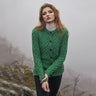 Women's Aran Knit Button Cardigan, Green Lifestyle Creative Irish Gifts