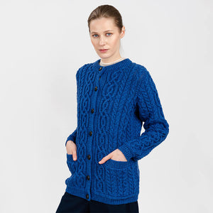 ML115-106 Ladies Traditional Aran Wool Cardigan  Creative Irish Gifts
