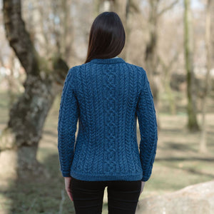 ML115-106 Ladies Traditional Aran Wool Cardigan  Creative Irish Gifts
Back View