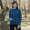 Women's Aran Knit Button Cardigan, Blue Creative Irish Gifts