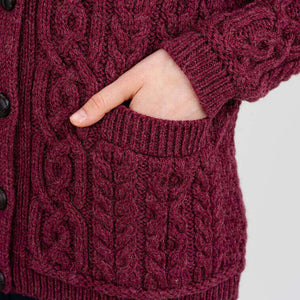 Merino Wool Aran Lumber Cardigan Cardigan