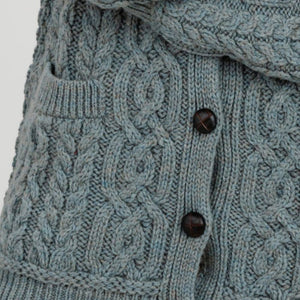 Women's Aran Knit Button Cardigan, Studio Creative Irish Gifts