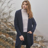 Women's Aran Knit Hooded Long Cardigan, Navy Lifestyle Creative Irish Gifts