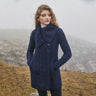 Women's Classic Aran Knit Cable Coat, Navy Lifestyle Creative Irish Gifts