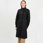 Women's Aran Cable Knit Signature Coat, Charcoal Creative Irish Gifts