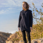 Women's Celtic Aran Knit Jacket, Navy Lifestyle Creative Irish Gifts