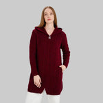 Women's Celtic Aran Knit Jacket, Red Creative Irish Gifts