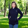 Aran Knit Coatigan with Celtic Knot Side Zip, Navy Lifestyle Creative Irish Gifts 