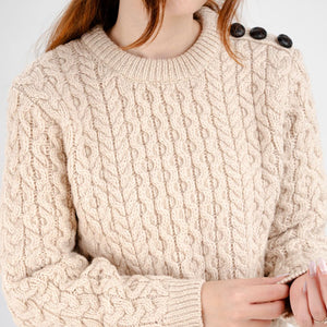Women's Aran Honeycomb Stitch Sweater Parsnip Creative Irish Gifts
