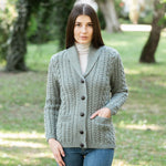 Women's Cable Knit Irish Shawl Neck Cardigan Lifestyle Creative Irish Gift