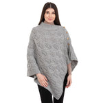 Women's Poncho with Buttons, Grey Creative Irish Gifts