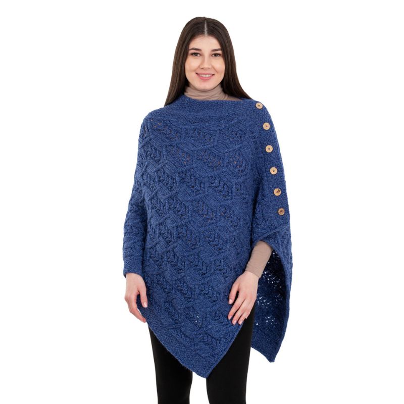 Women's Poncho with Buttons, studio Creative Irish Gifts