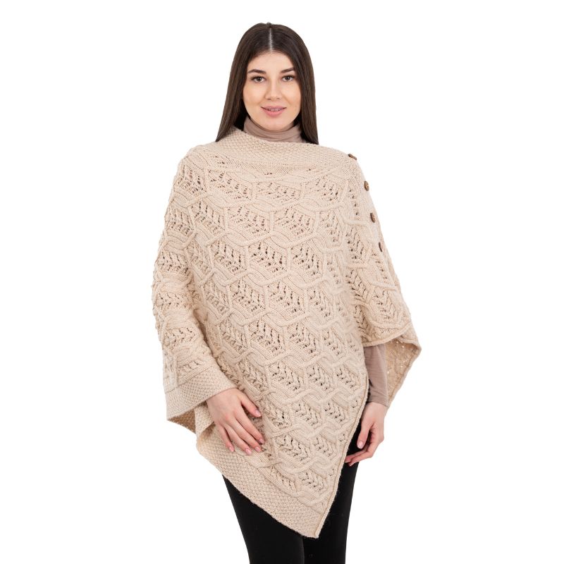 Women's Poncho with Buttons, Parsnip Creative Irish Gifts