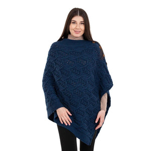 Women's Poncho with Buttons, Ocean Blue Studio Creative Irish Gifts