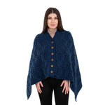 Women's Poncho with Buttons, Ocean Blue Creative Irish Gifts