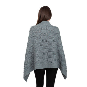 Women's Poncho with Buttons, skylight back view Creative Irish Gifts