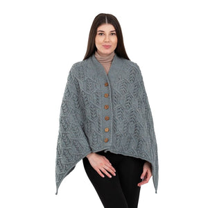 Women's Poncho with Buttons, skylight Creative Irish Gifts