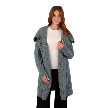 Women's Classic Aran Knit Cable Coat