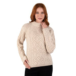 Women's Aran Cable Knit Sweater, Parsnip studio Creative Irish Gifts