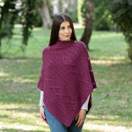 Aran Cowl Neck Poncho with Side Buttons Red Lifestyle Creative Irish Gift