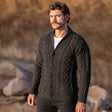 Men's Shawl Collar Cardigan, Charcoal Creative Irish Gifts