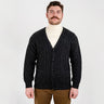 Men's V-Neck Cable Cardigan, Charcoal Creative Irish Gifts