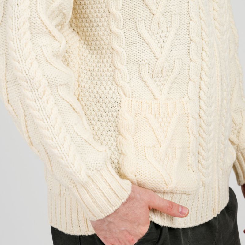 Men's Zipper Knit Cardigan,White Creative Irish Gifts