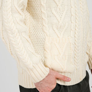 Men's Zipper Knit Cardigan,White Creative Irish Gifts
