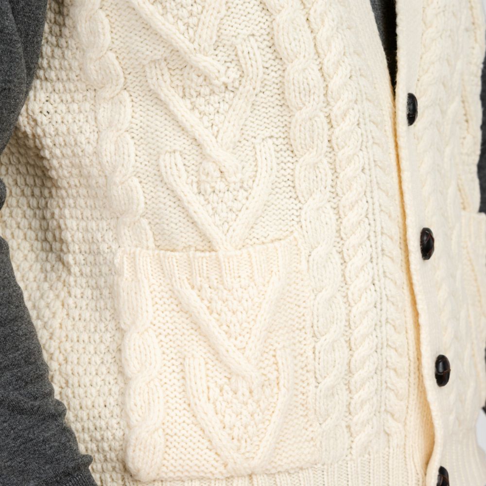 Merino Wool Cable Knit Irish Sweater Vest White Creative Irish Gift