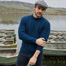Men's Merino Aran Sweater, Blue Lifestyle Creative Irish Gifts