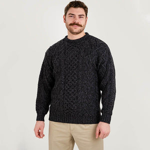 Men's Merino Aran Sweater, Anthracite Creative Irish Gifts