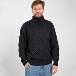Men's Shawl Collar Fisherman Sweater, Anthracite Studio Creative Irish Gifts
