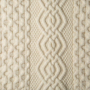 MT101-100-OS Aran Knit Honeycomb Throw Blanket- Cream Close Up Creative Irish Gifts
