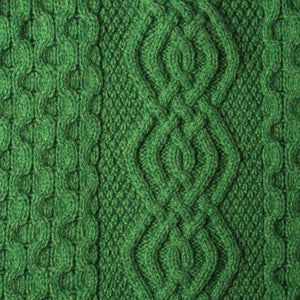Merino Wool Honeycomb Knit Aran Throw Green Creative Irish Gift
